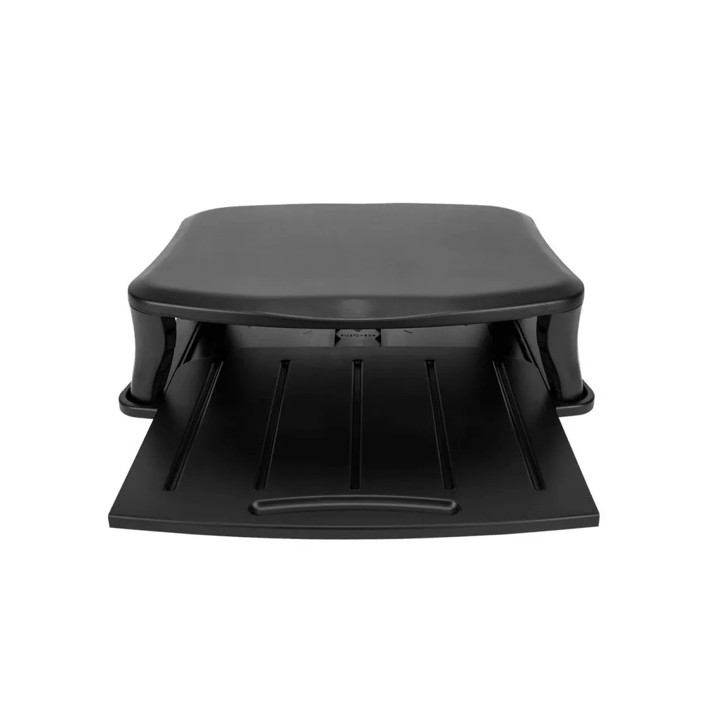 Two‑Height Adjustable Universal Monitor Riser With Pull‑Out Sliding Tray