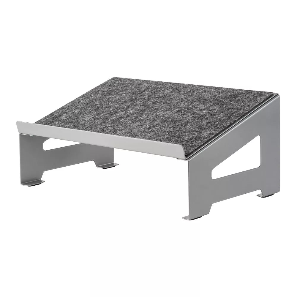 Steel Ergonomic Slanted Laptop Riser With Felt Surface And Under‑Stand Storage