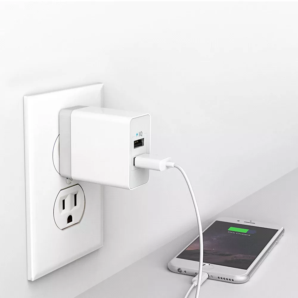 24W Dual USB‑A Compact Wall Charger With Multi‑Device Charging