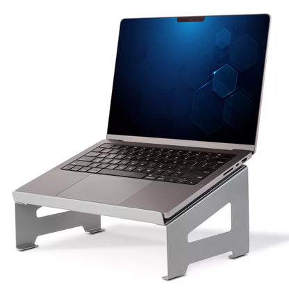 Steel Ergonomic Slanted Laptop Riser With Felt Surface And Under‑Stand Storage