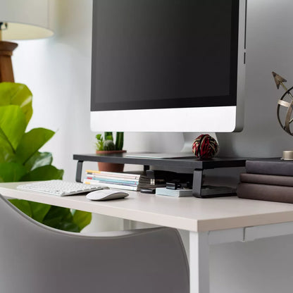 Steel Ergonomic Slanted Laptop Riser With Felt Surface And Under‑Stand Storage