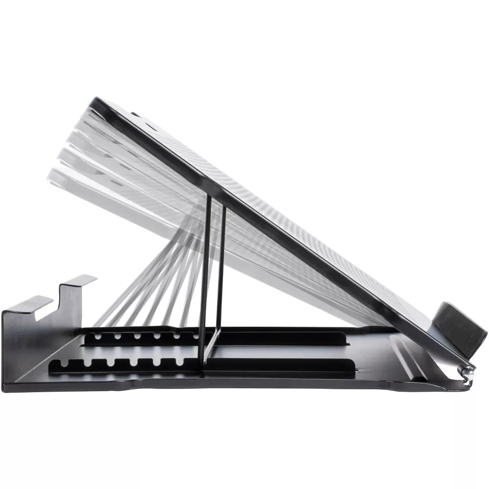 7‑Position Adjustable Metal Laptop Stand With Ventilated Surface